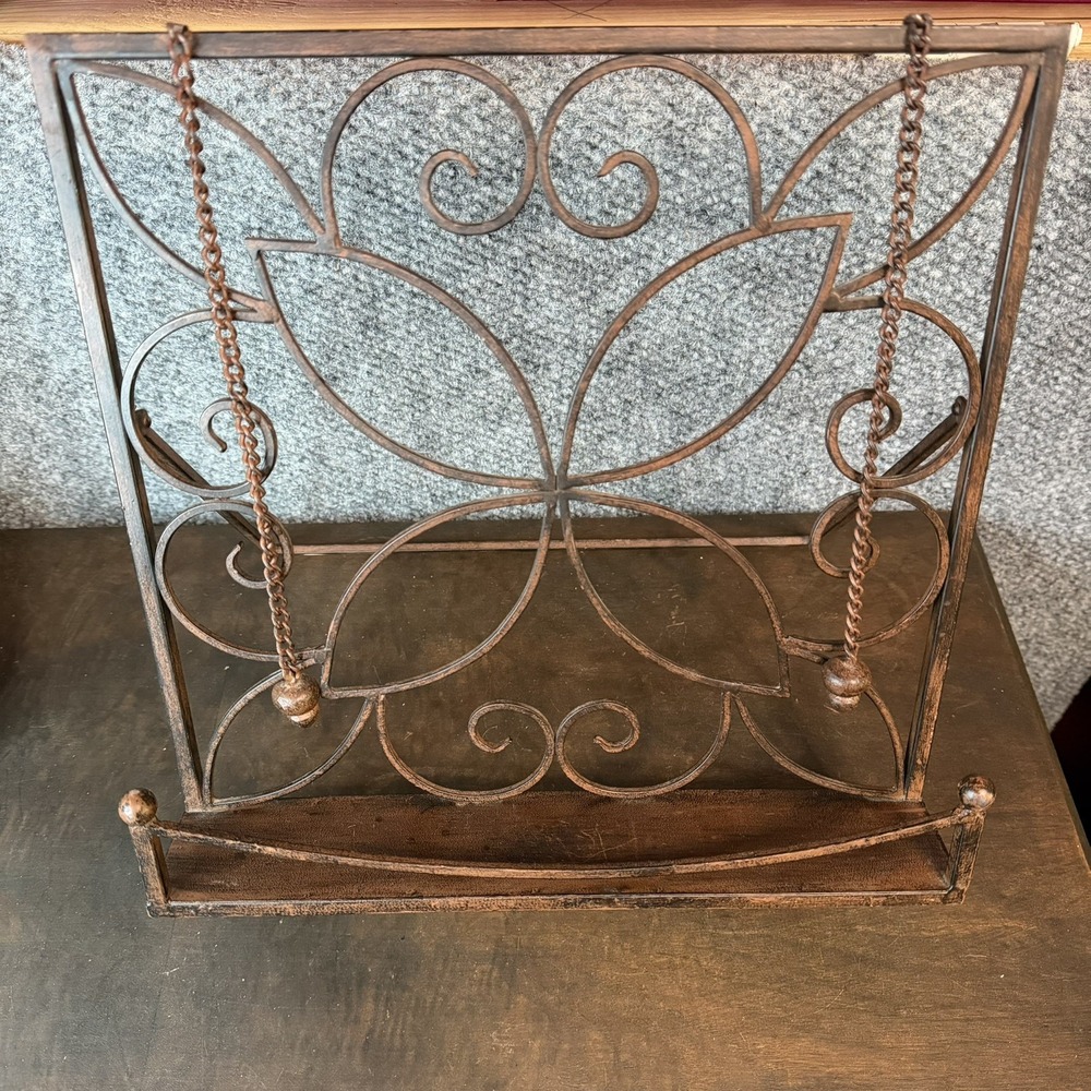 Southern Living at Home "Napa" Metal Cookbook Stand Holder w/Page Weights